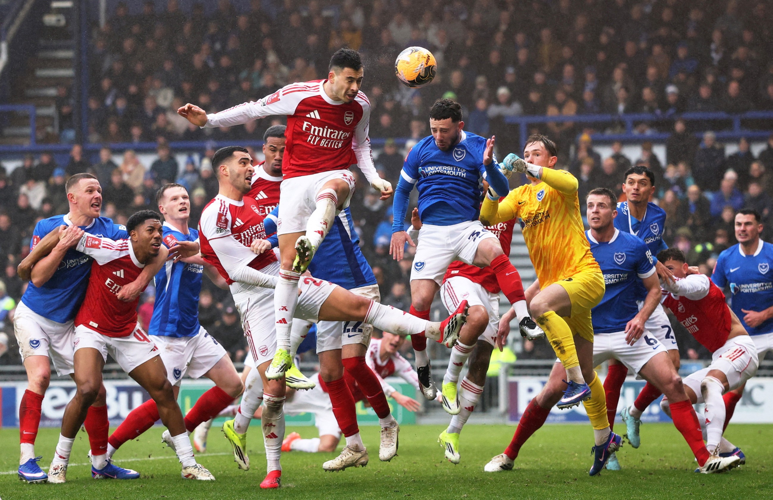 Martinelli hat-trick sends Arsenal past Portsmouth, Leeds rally to beat Derby