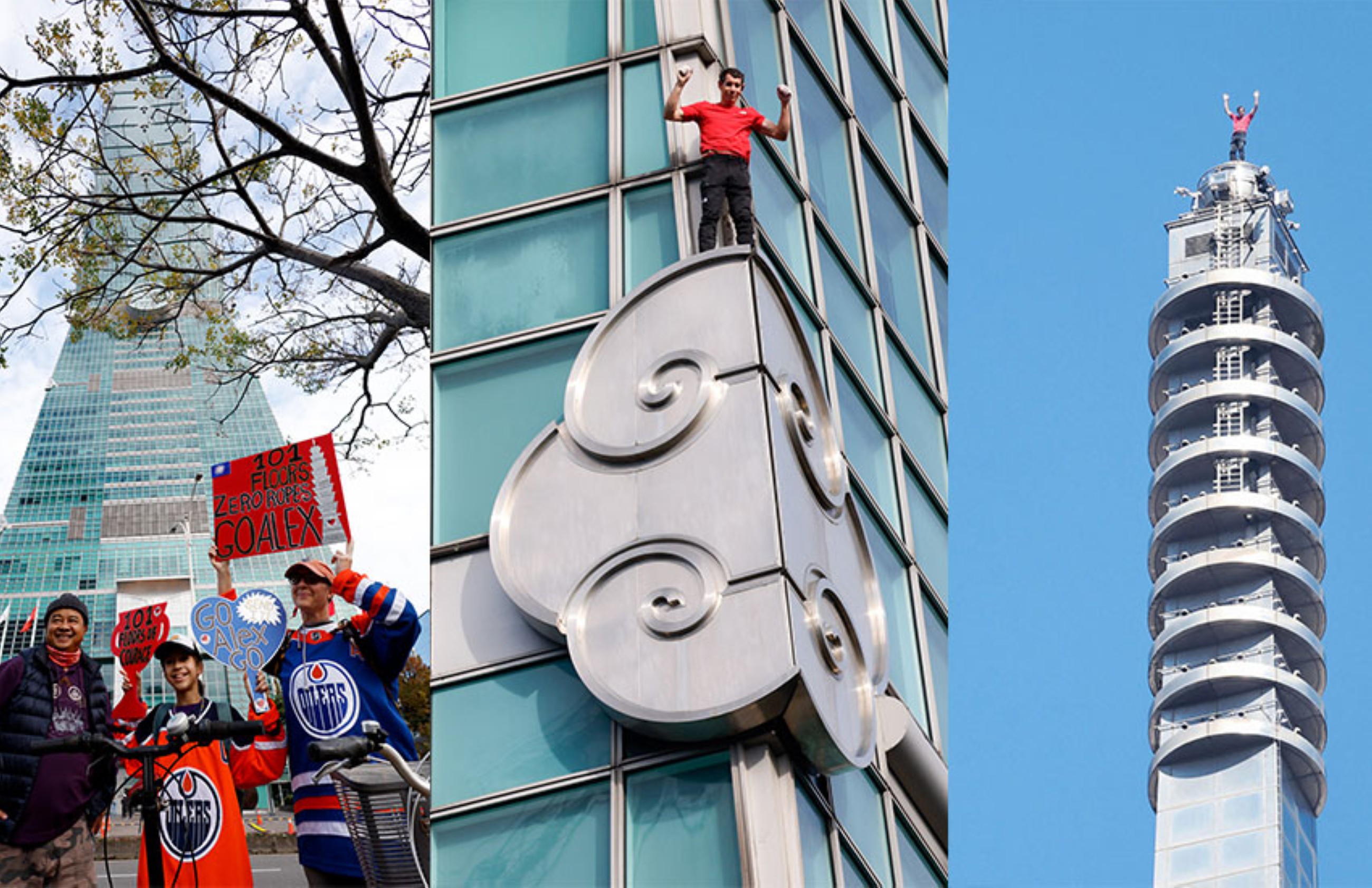 American rock climber Alex Honnold reaches top of Taipei 101 skyscraper without ropes