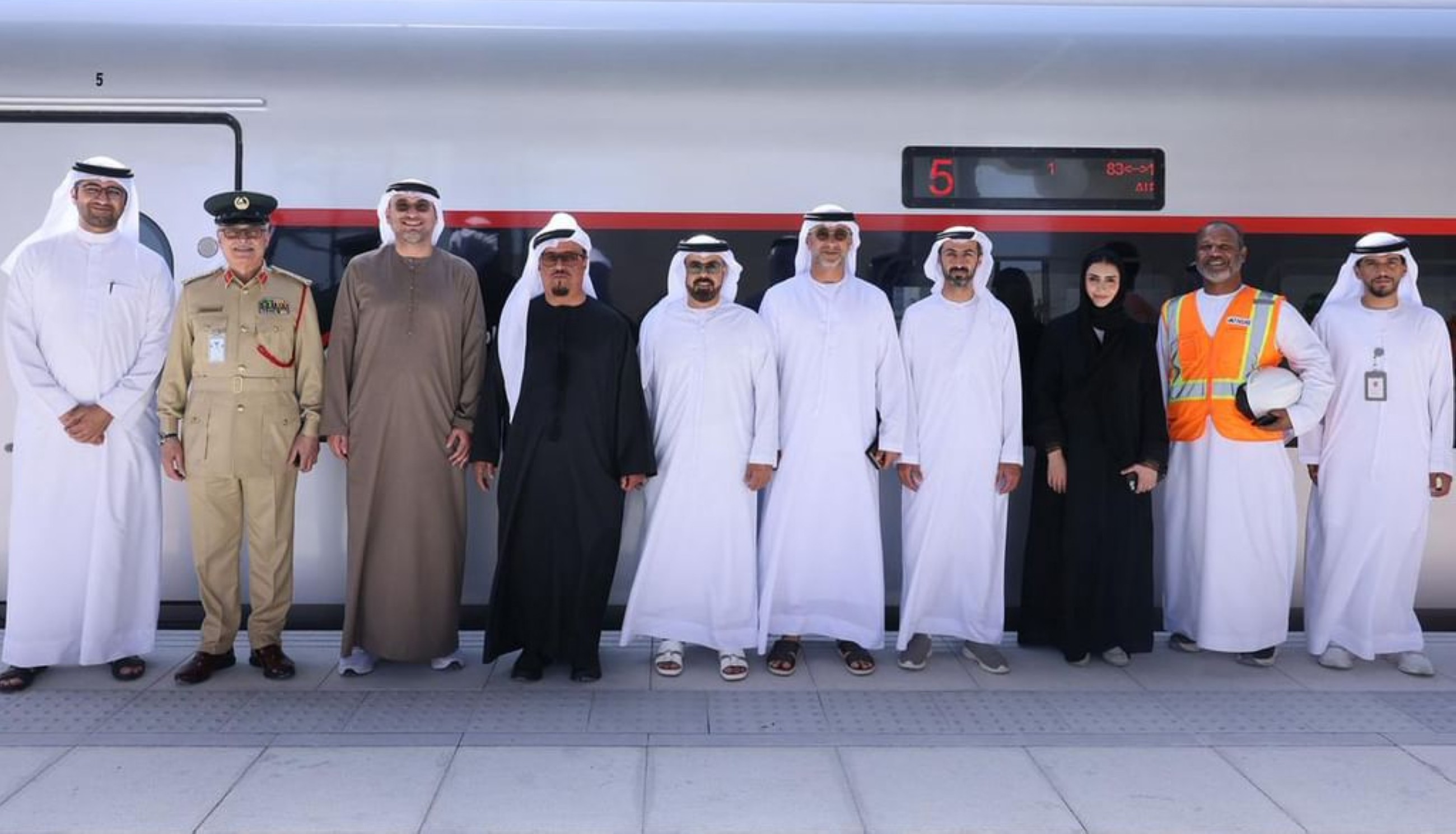 Dhahi Khalfan Tamim takes part in trial passenger train journey from Dubai to Fujairah