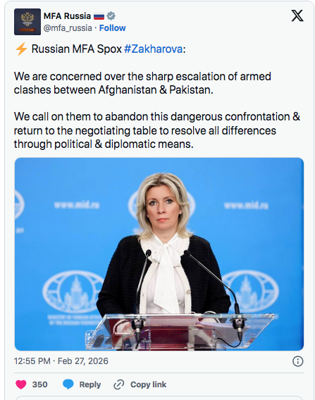 World leaders urge Pakistan, Afghanistan to end fighting