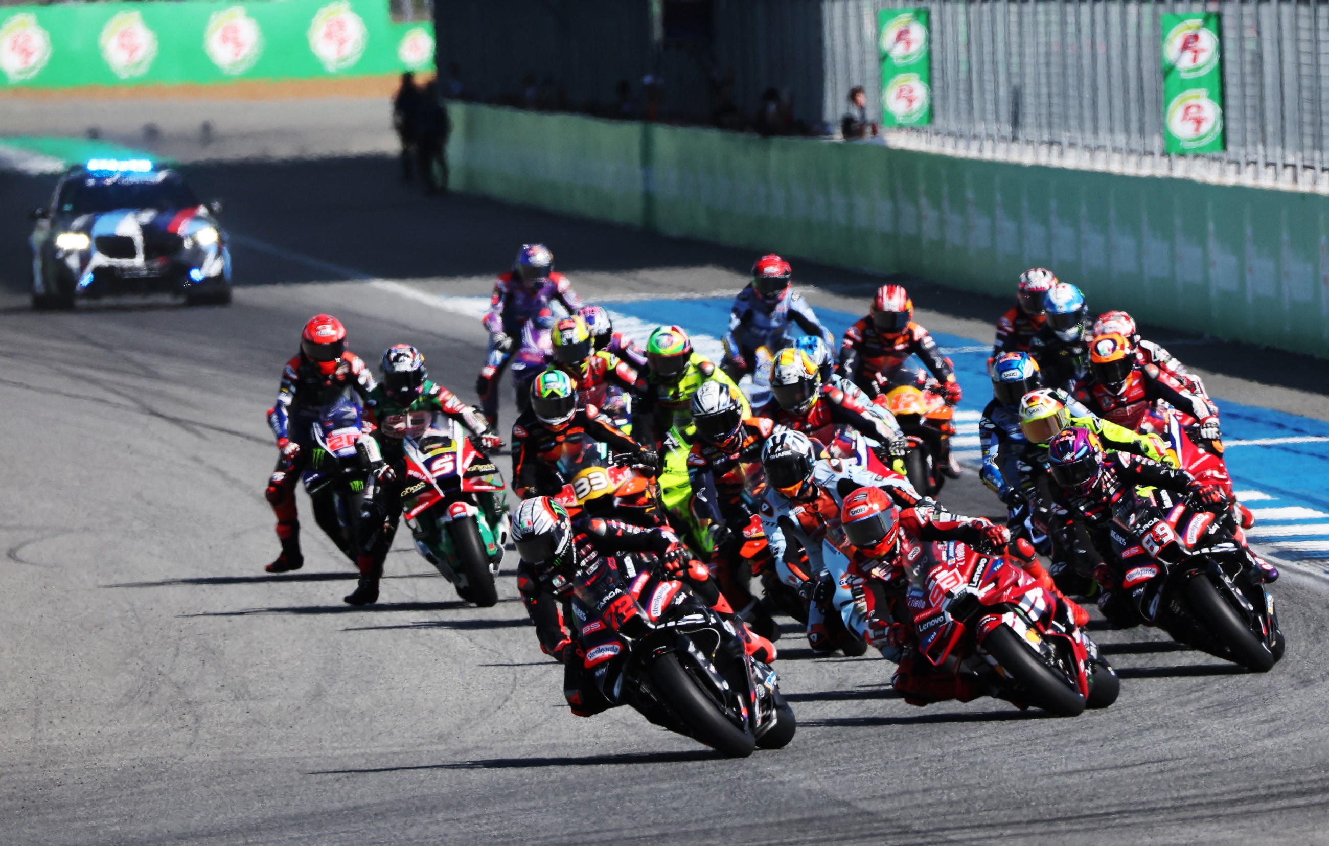 Bezzecchi wins MotoGP opener as wheel woe forces Marquez out