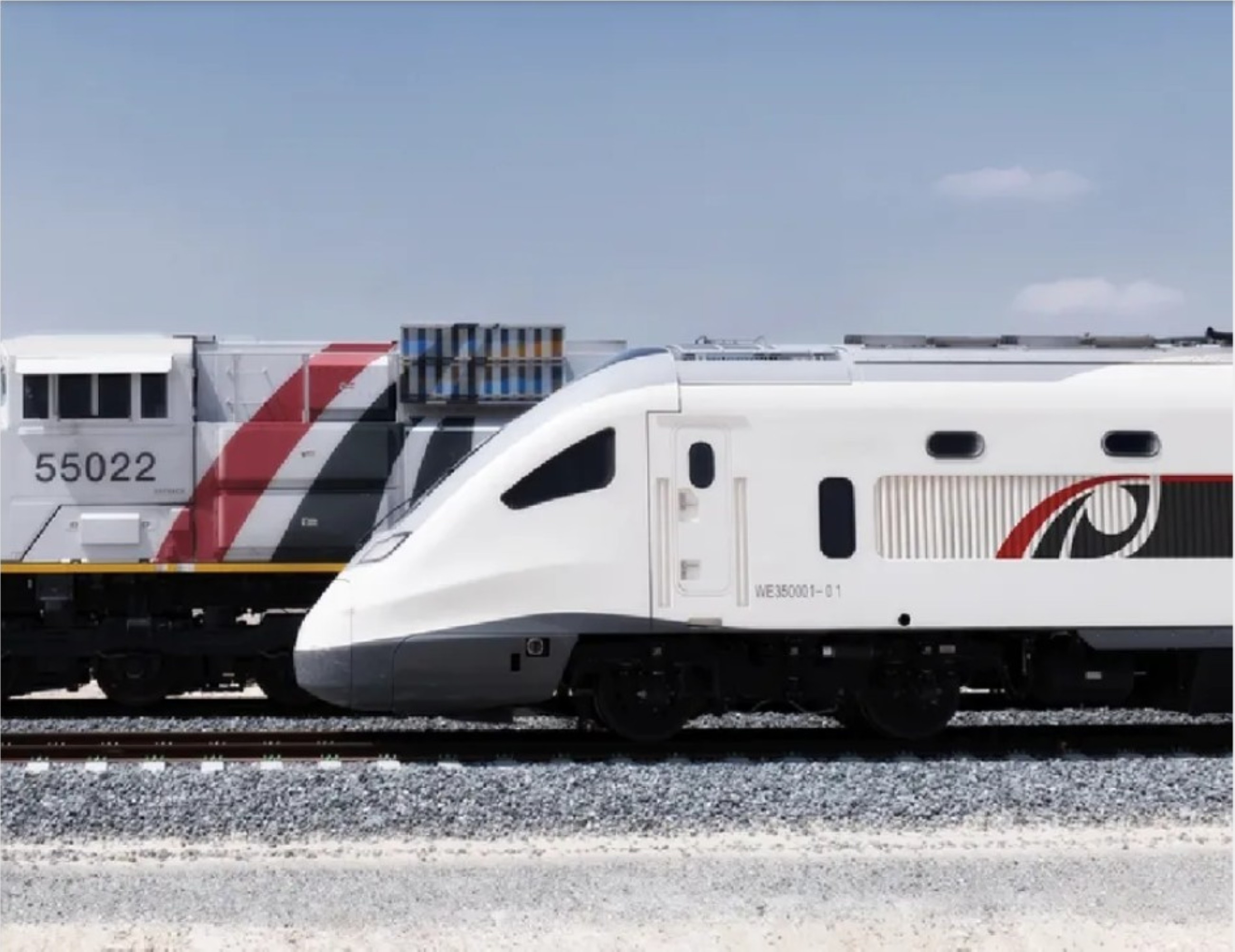 Etihad Rail trial runs passenger train between Al Ghuwaifat station on Saudi border and Al Faya in Abu Dhabi