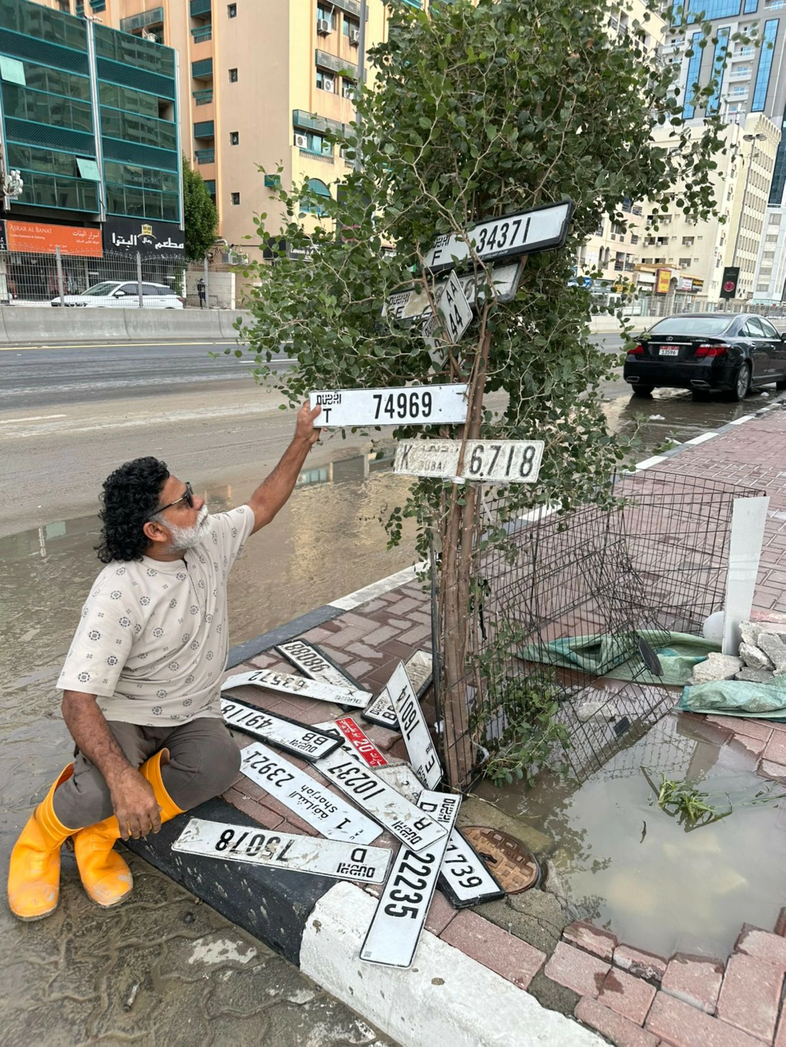 Floods in Sharjah leave trail of lost number plates across streets