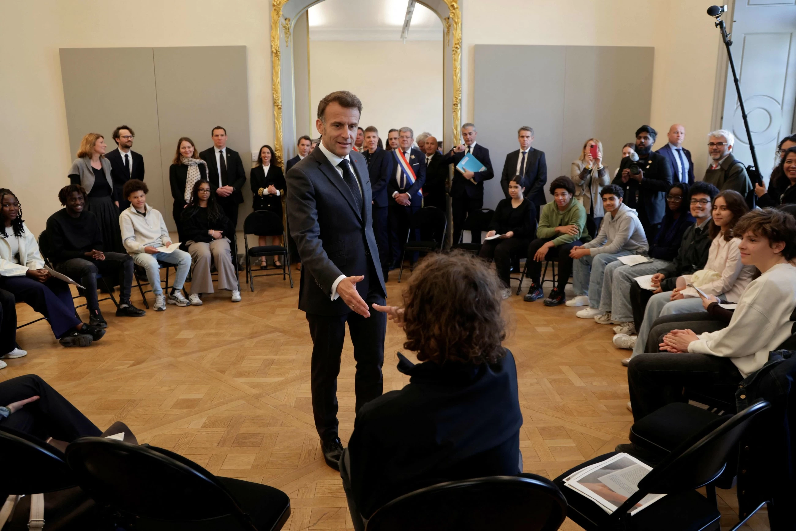 Switch off your mobile phones and read, France&rsquo;s Macron tells teenagers