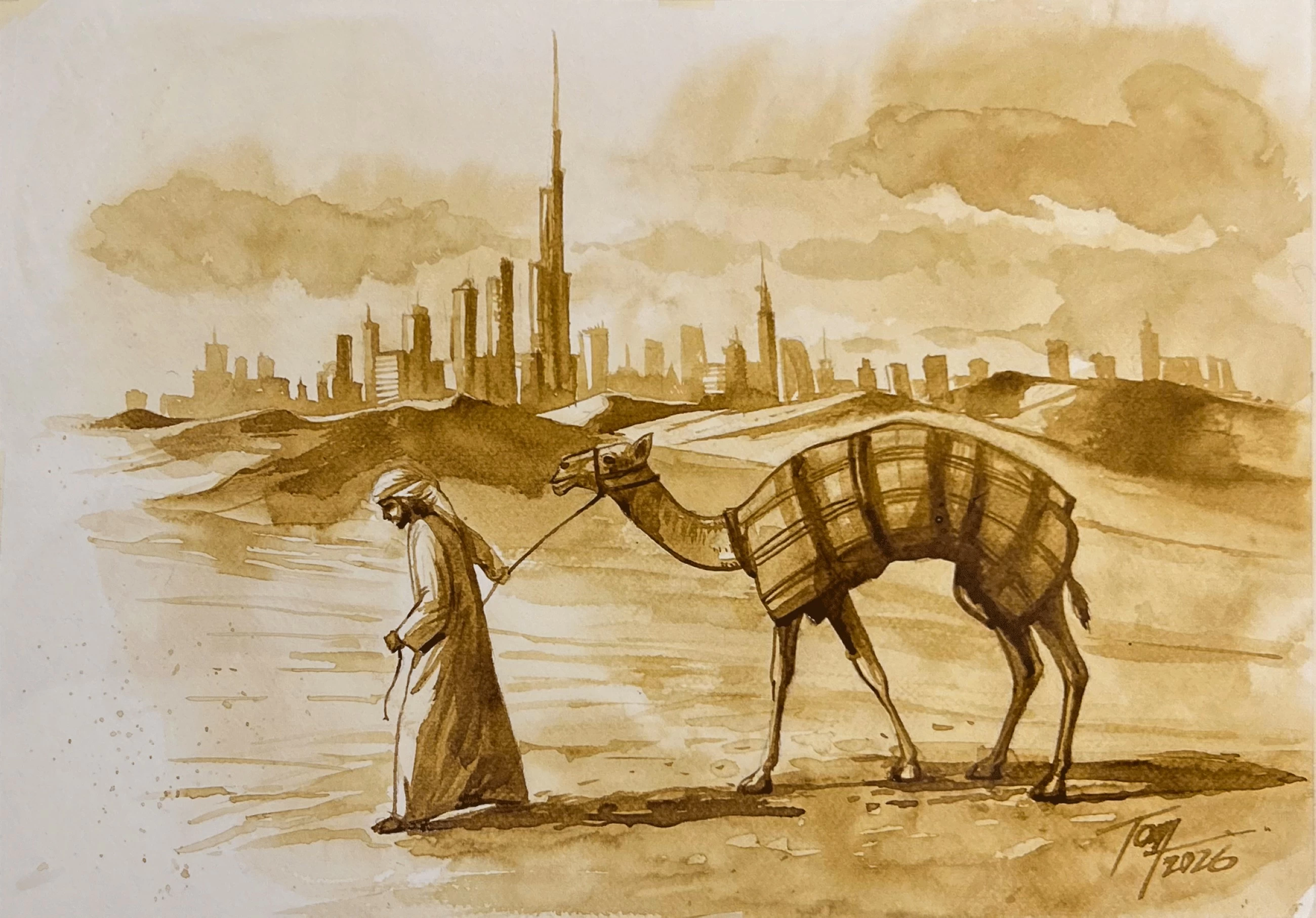 Brew drew: Coffee painting project by Art4you Gallery at Design Gallery RAK