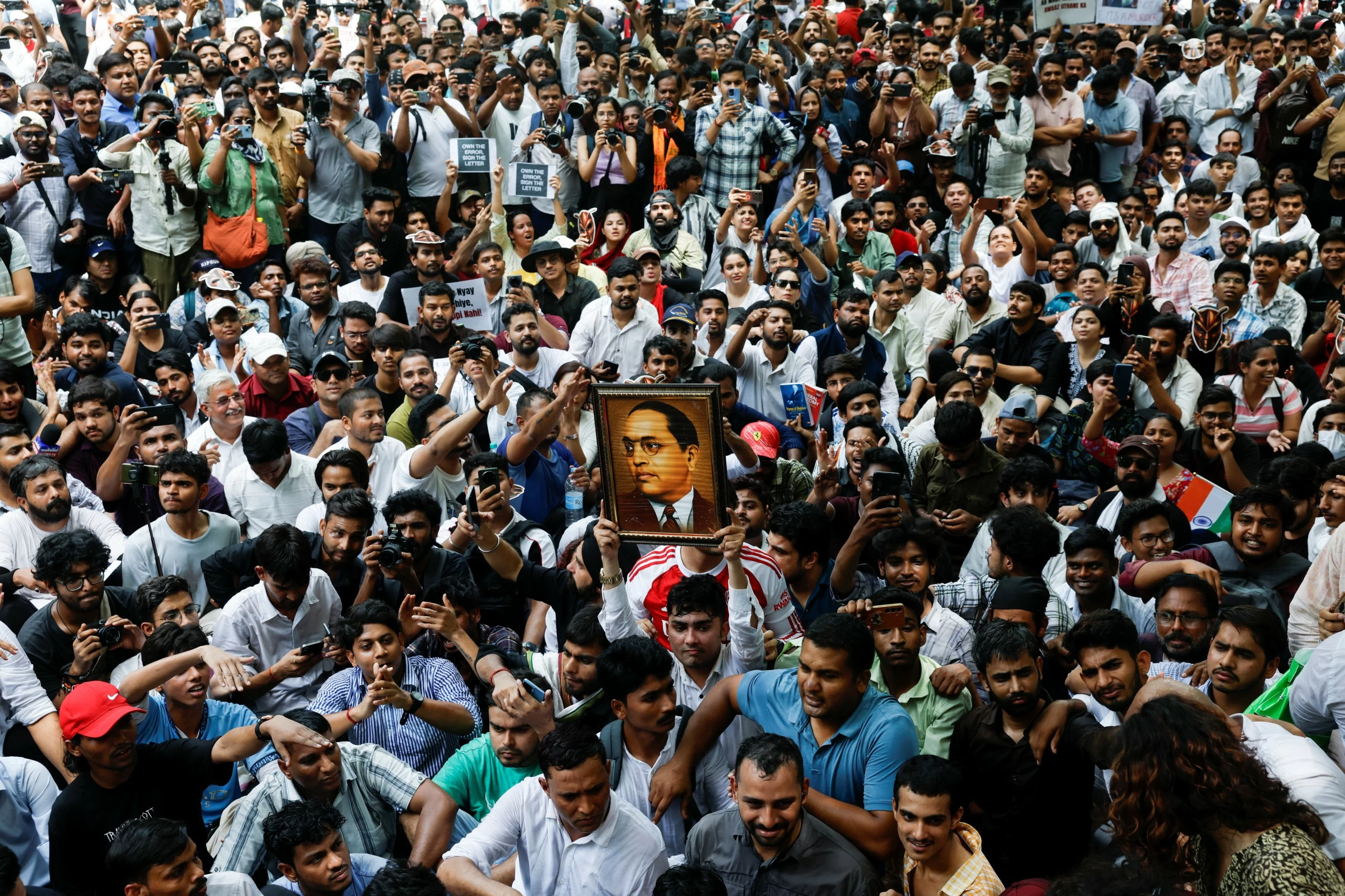 Hundreds join protest led by India's viral 'Cockroach Party'