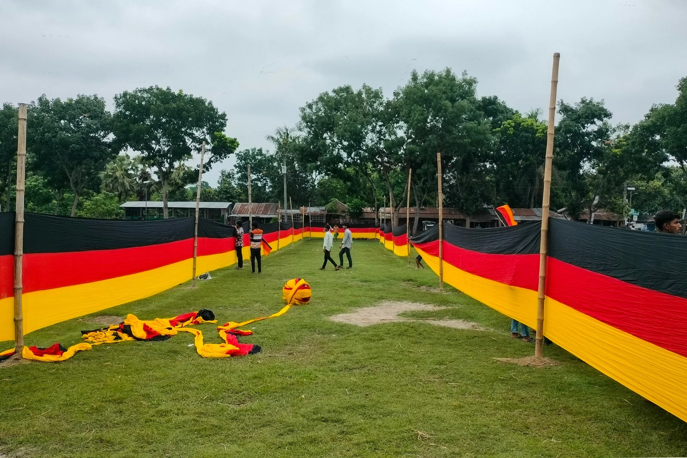 Bangladeshi farmer unfurls 7.5km-long Germany flag to show World Cup support