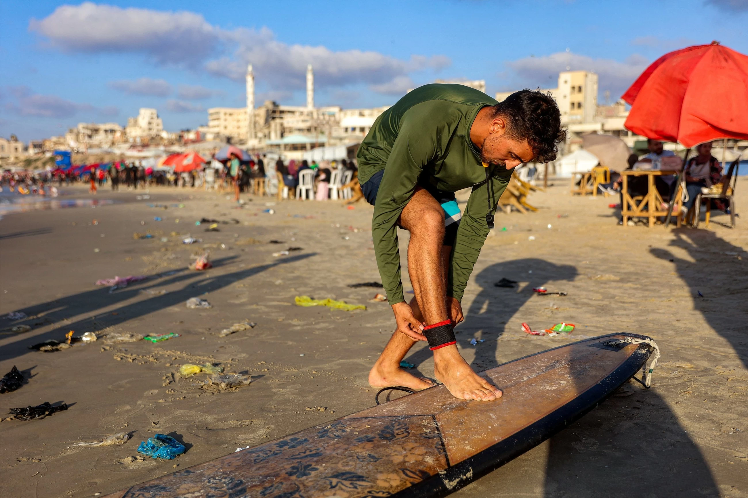 Gaza's surfers seek solace in the sea