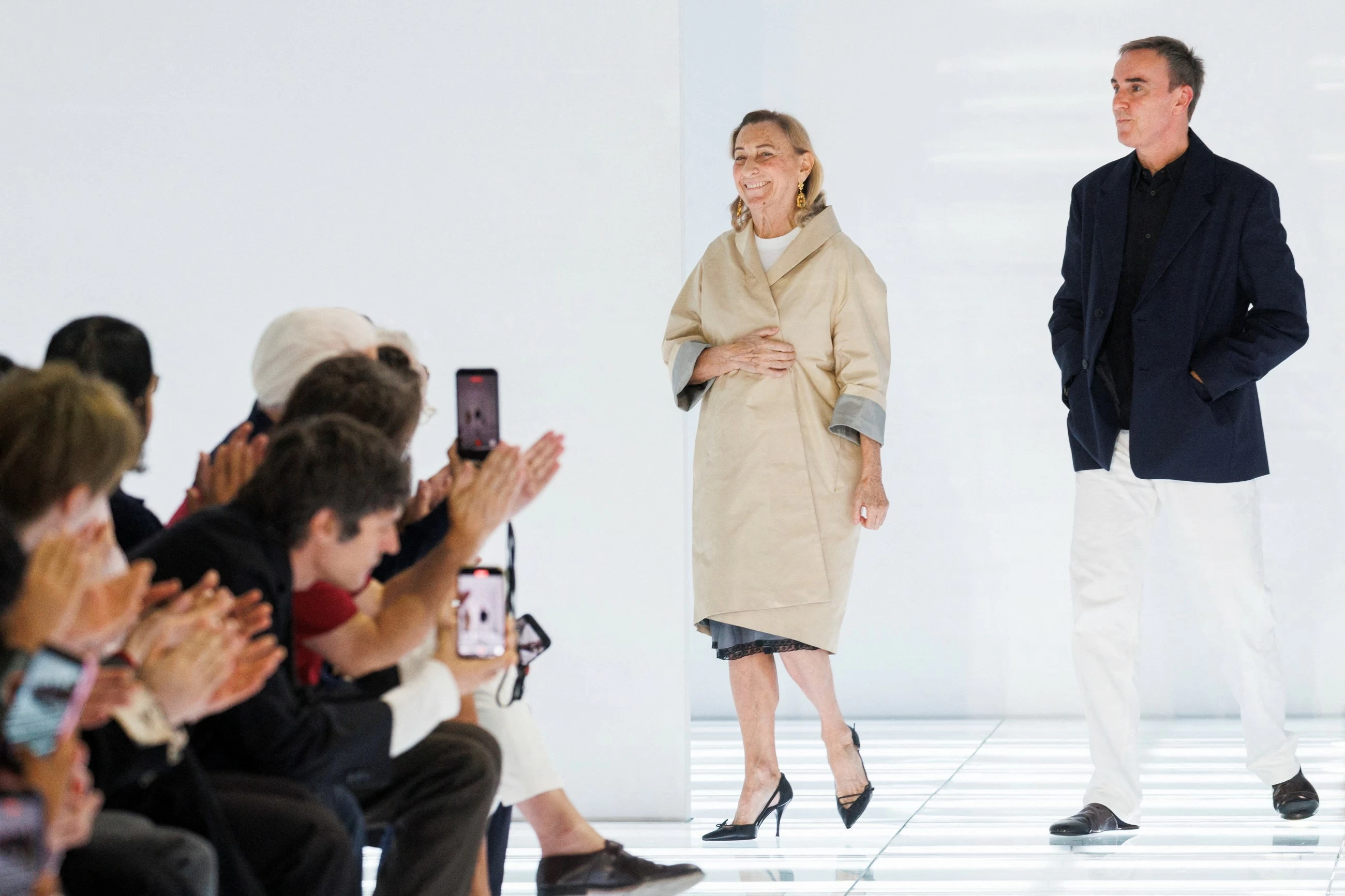 Prada reimagines denim basics in leather for Milan Fashion Week