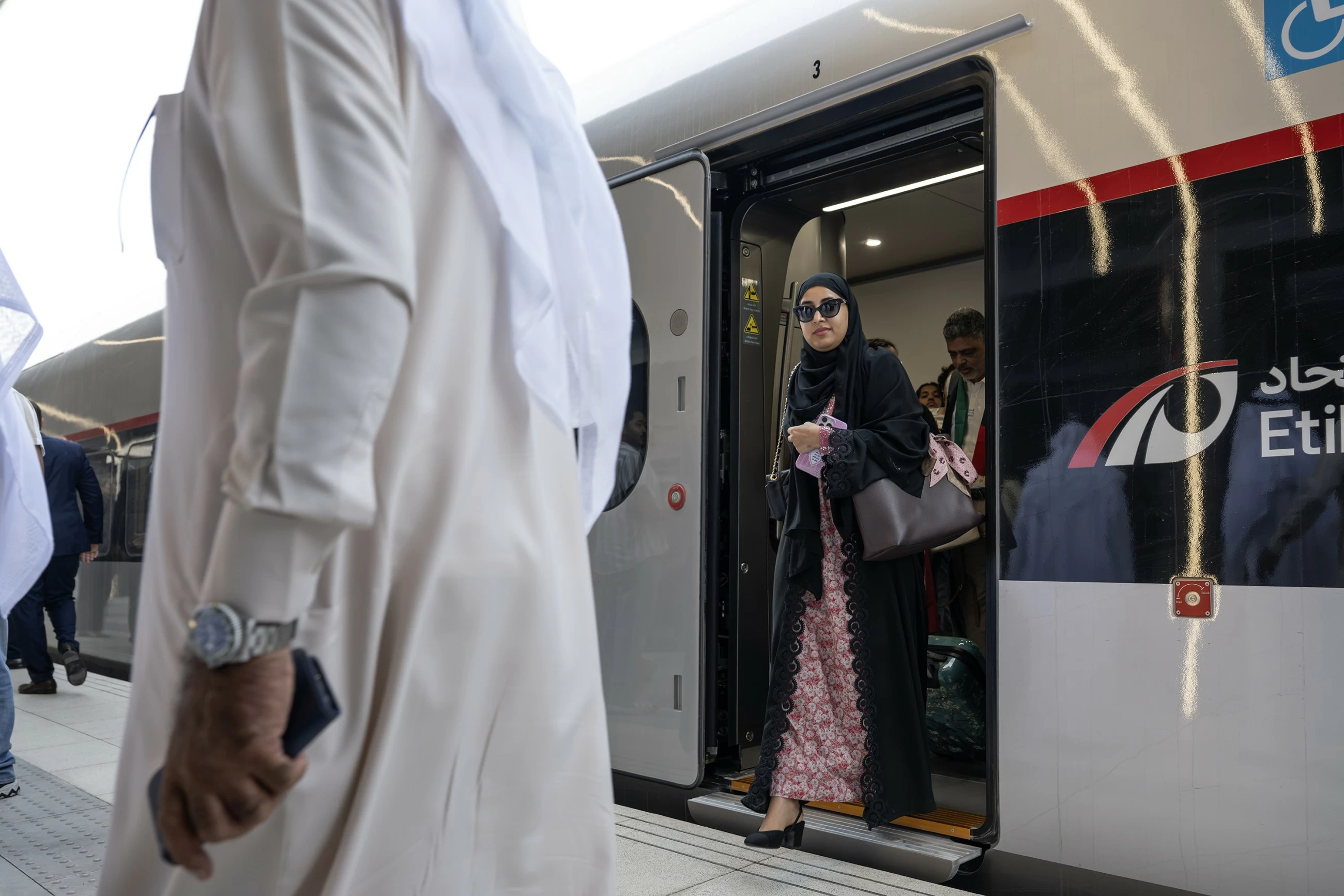 First Etihad Rail passenger service arrives from Fujairah in Abu Dhabi