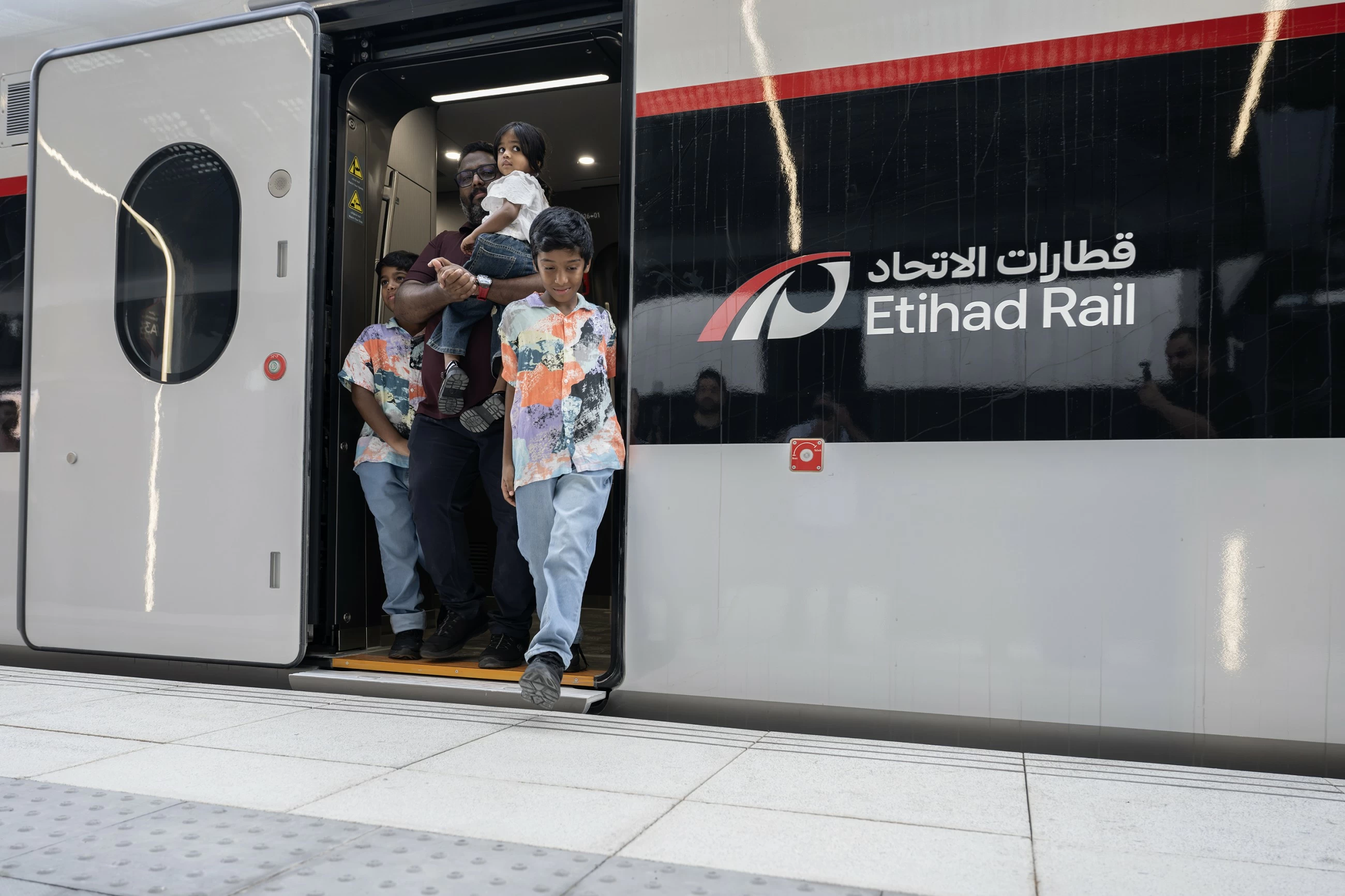 First Etihad Rail passenger service arrives from Fujairah in Abu Dhabi