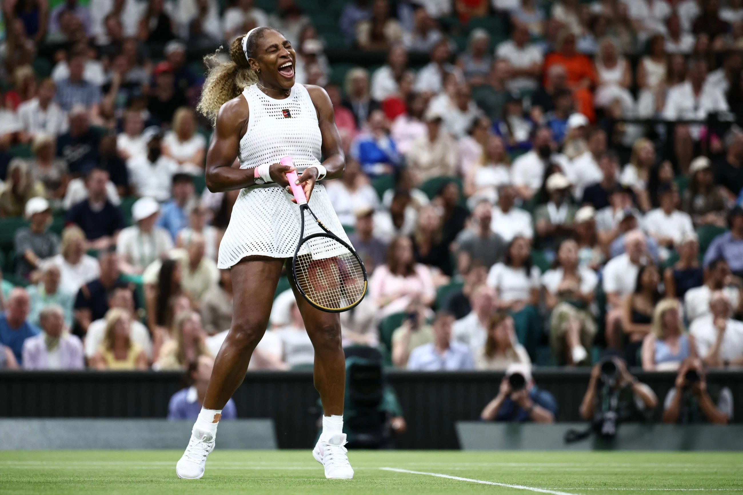 Serena Williams enjoys moment in Wimbledon comeback despite three-set loss at 44