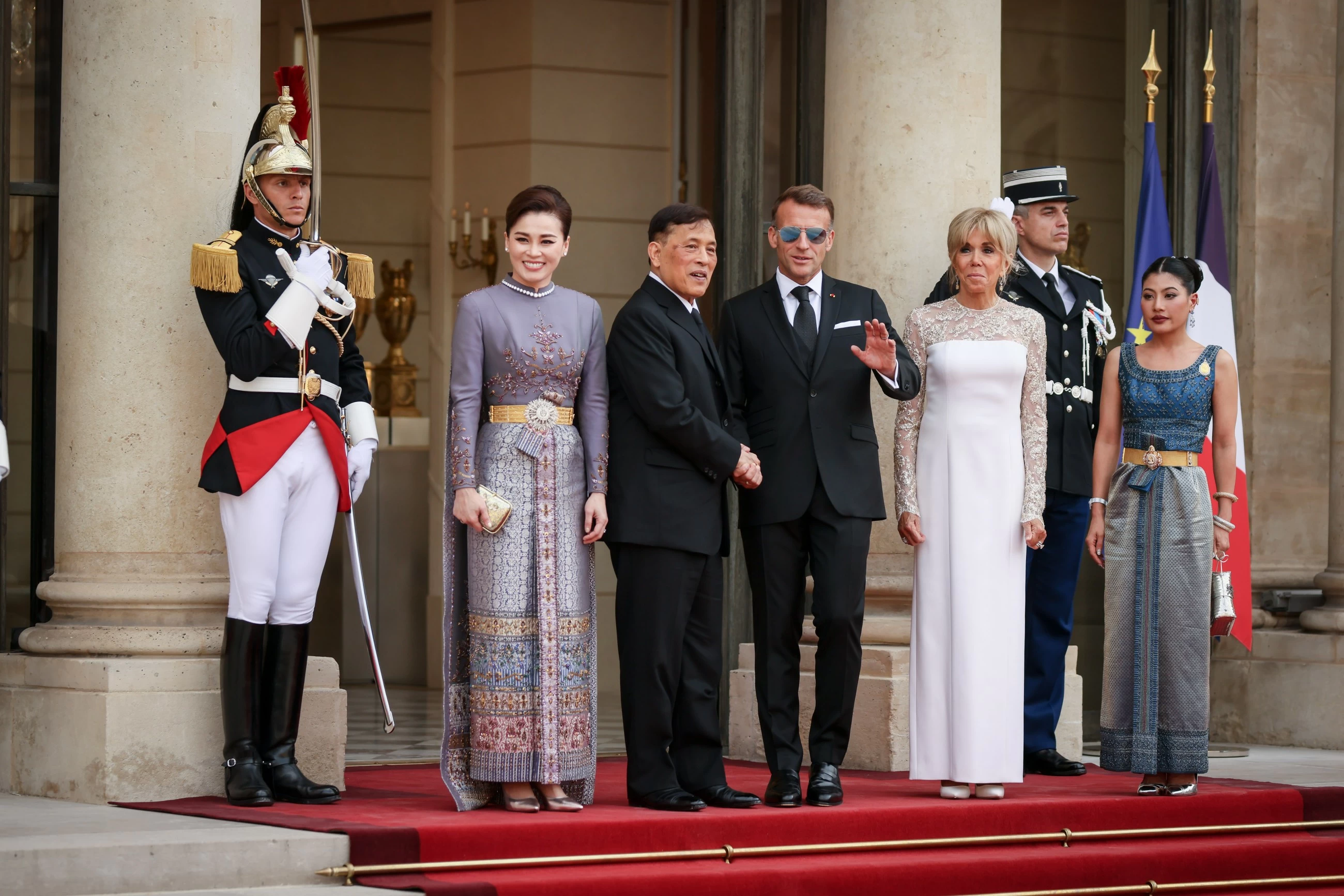 Thailand denies viral claim French President Macron knelt before king