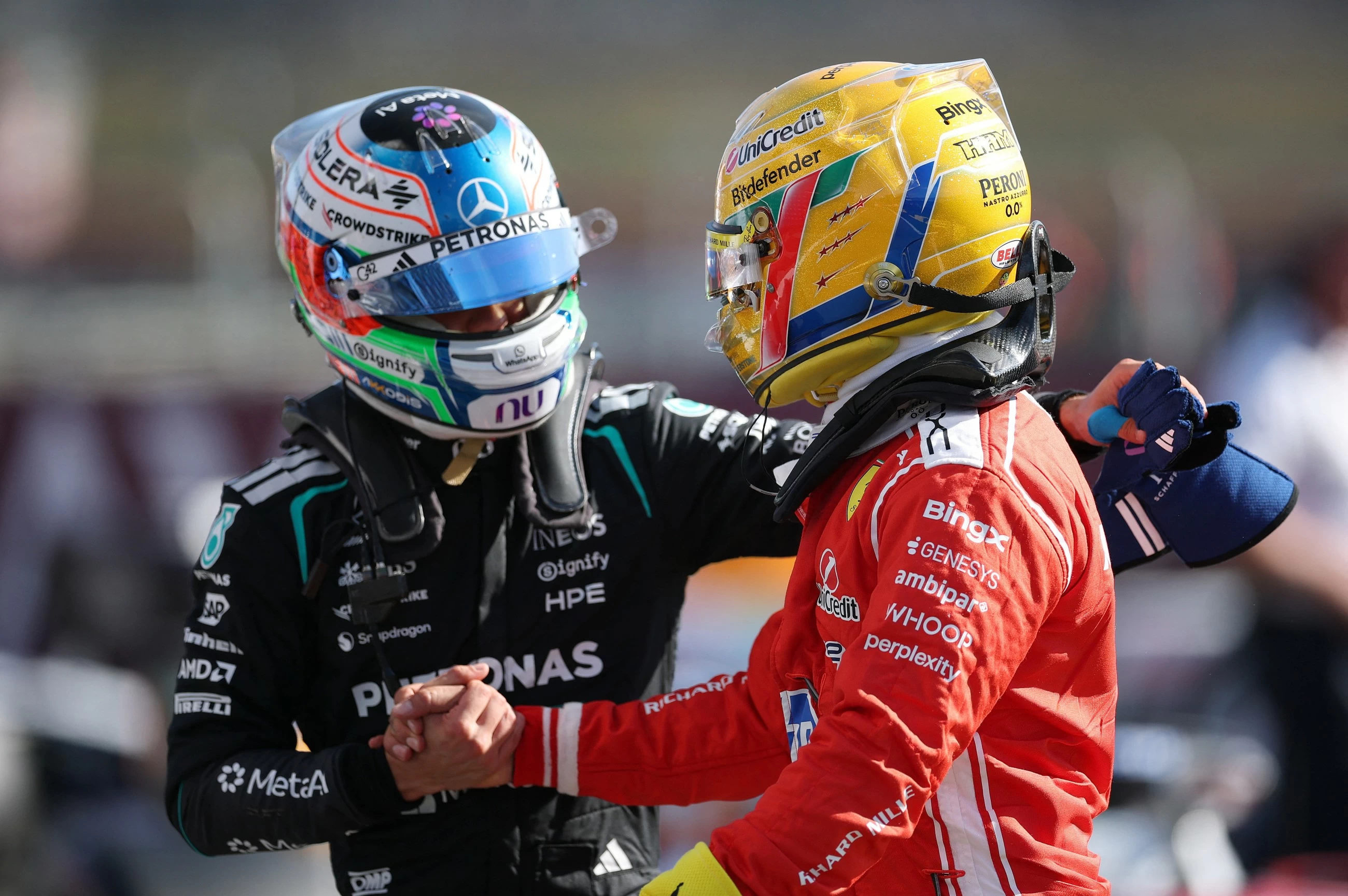 Ecstatic Hamilton puts Ferrari on pole for Silverstone sprint