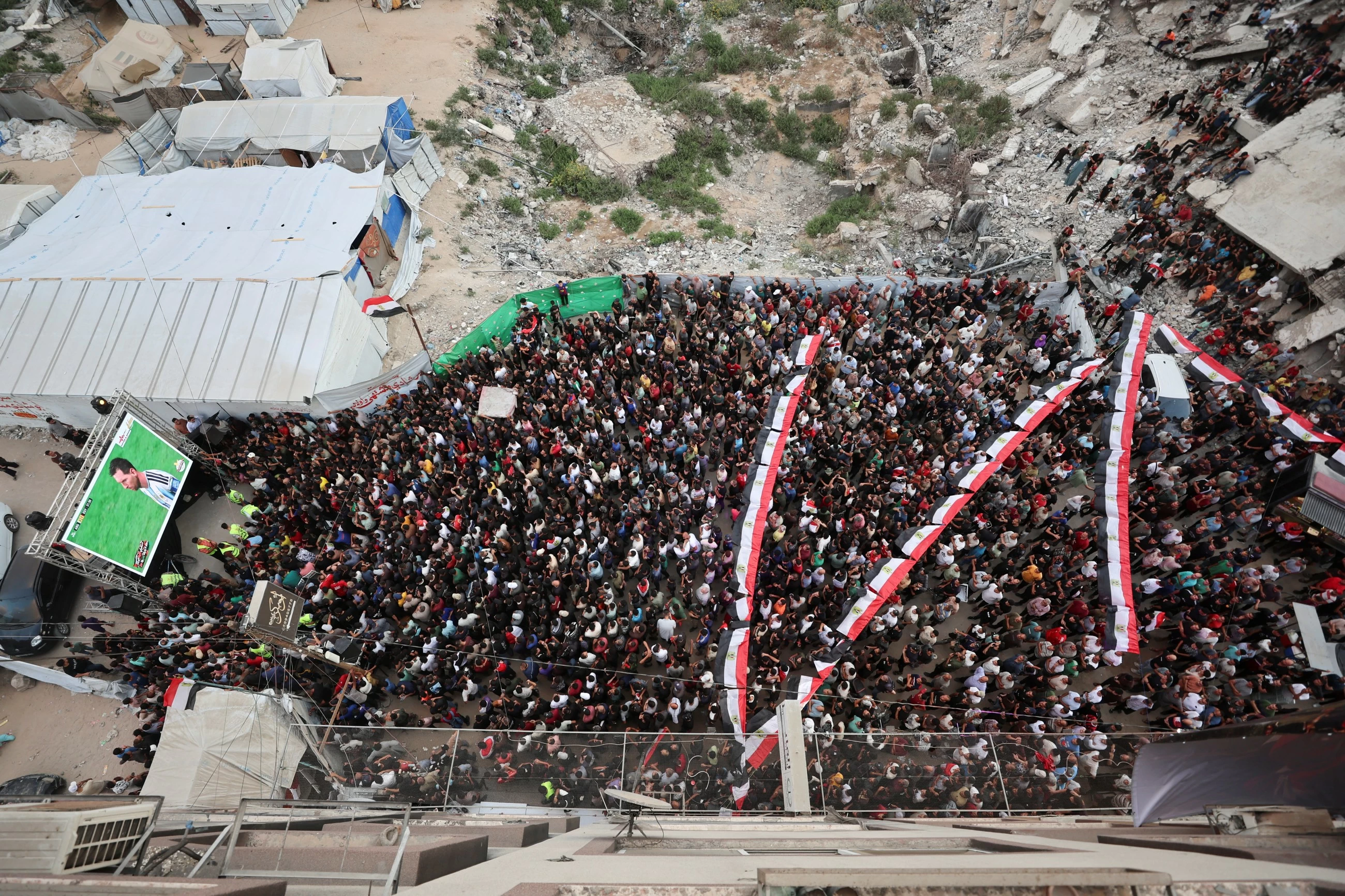 Gazans mourn aid worker killed by Israel who brought them the World Cup