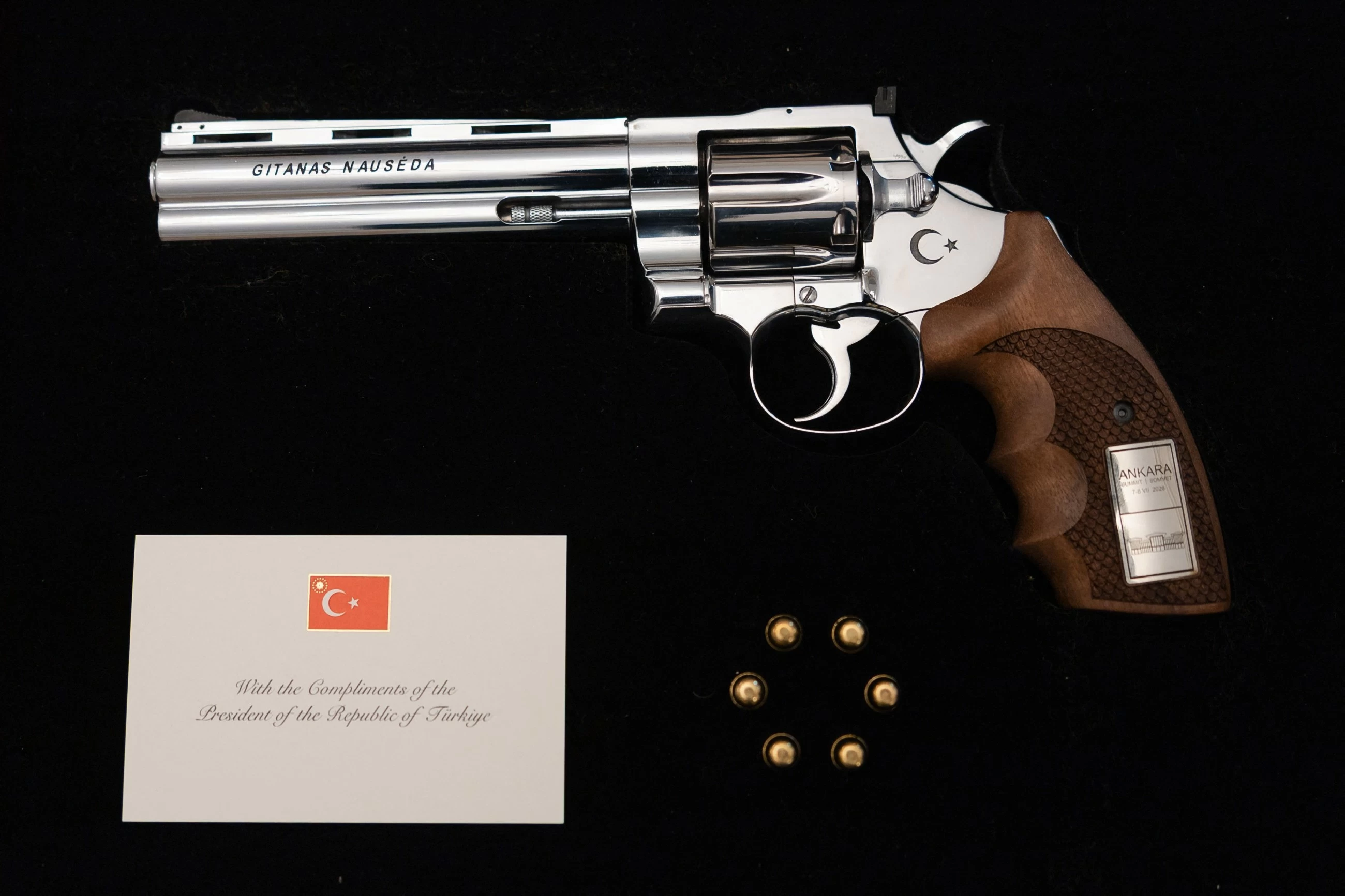 An unusual parting gift – Erdogan presents personalised handgun, ammunition to world leaders after Nato summit