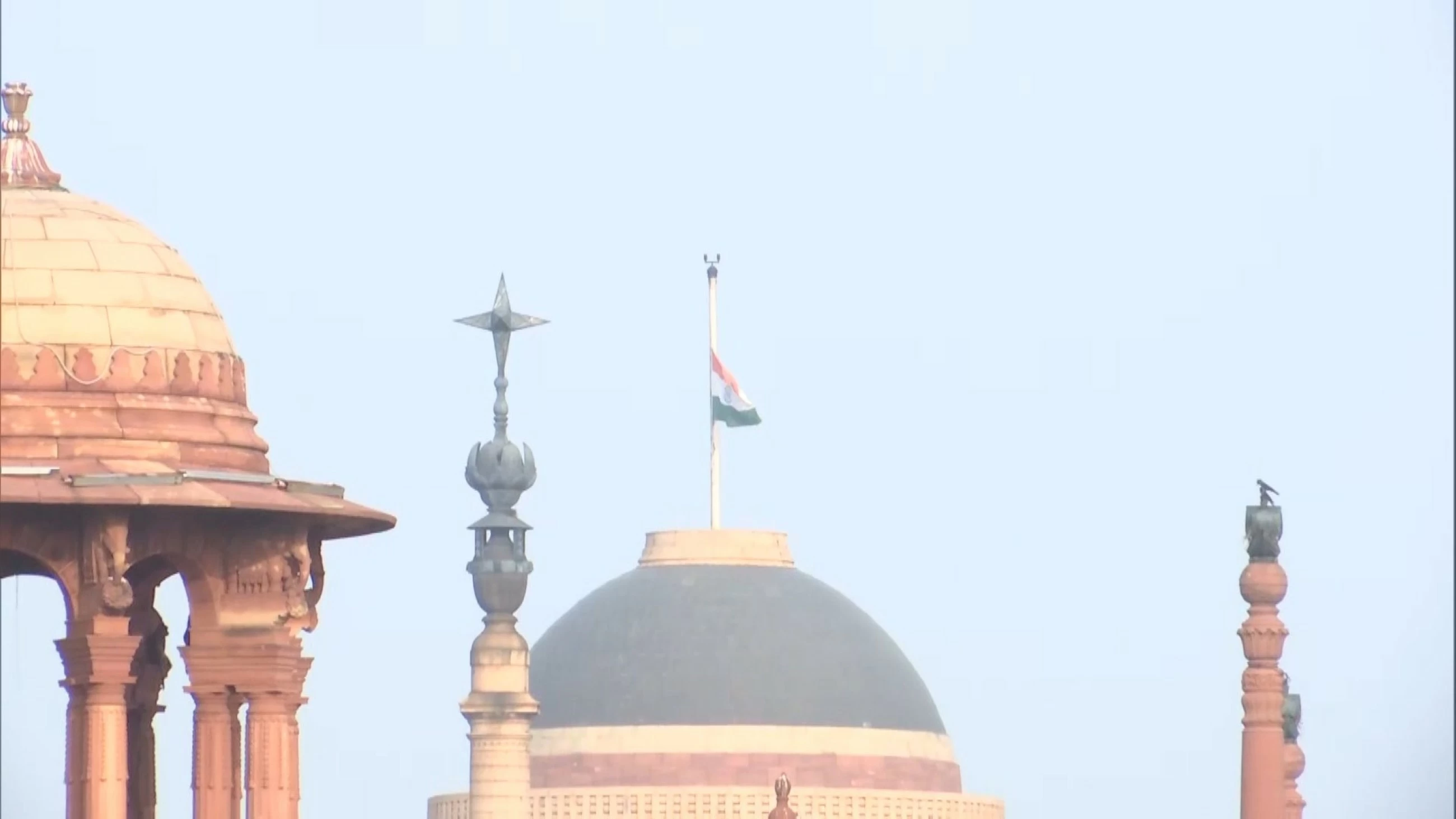 National flag flies at half-mast in Delhi as India observes mourning to honour Qatar's former Emir