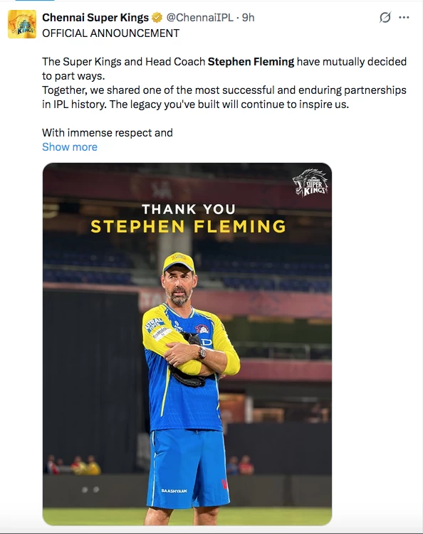 Fleming steps down as Chennai head coach after 18 years in charge