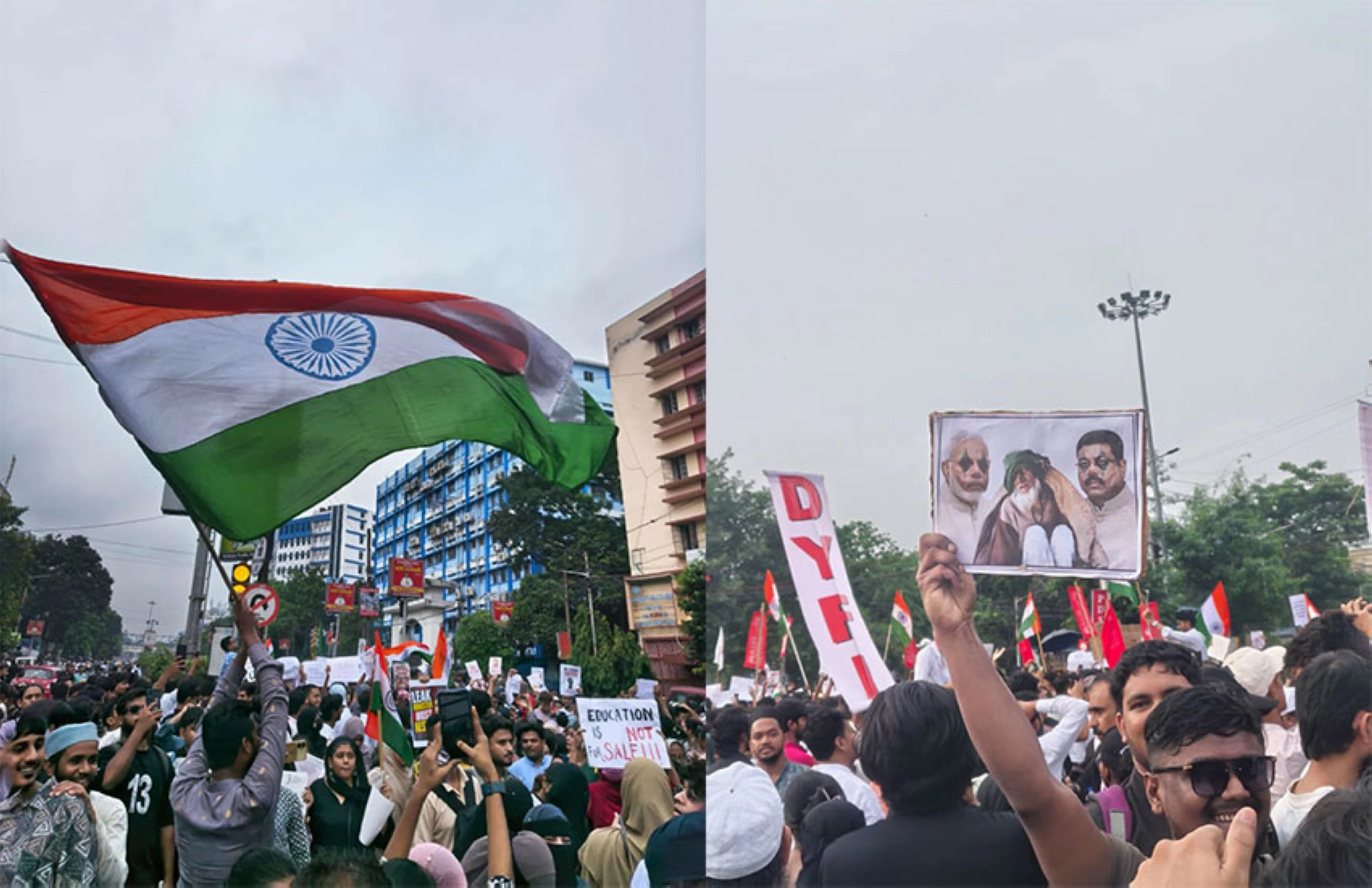 VIDEO: 'Cockroach Janta Party' joins student groups in massive Kolkata protest, seeks minister's resignation