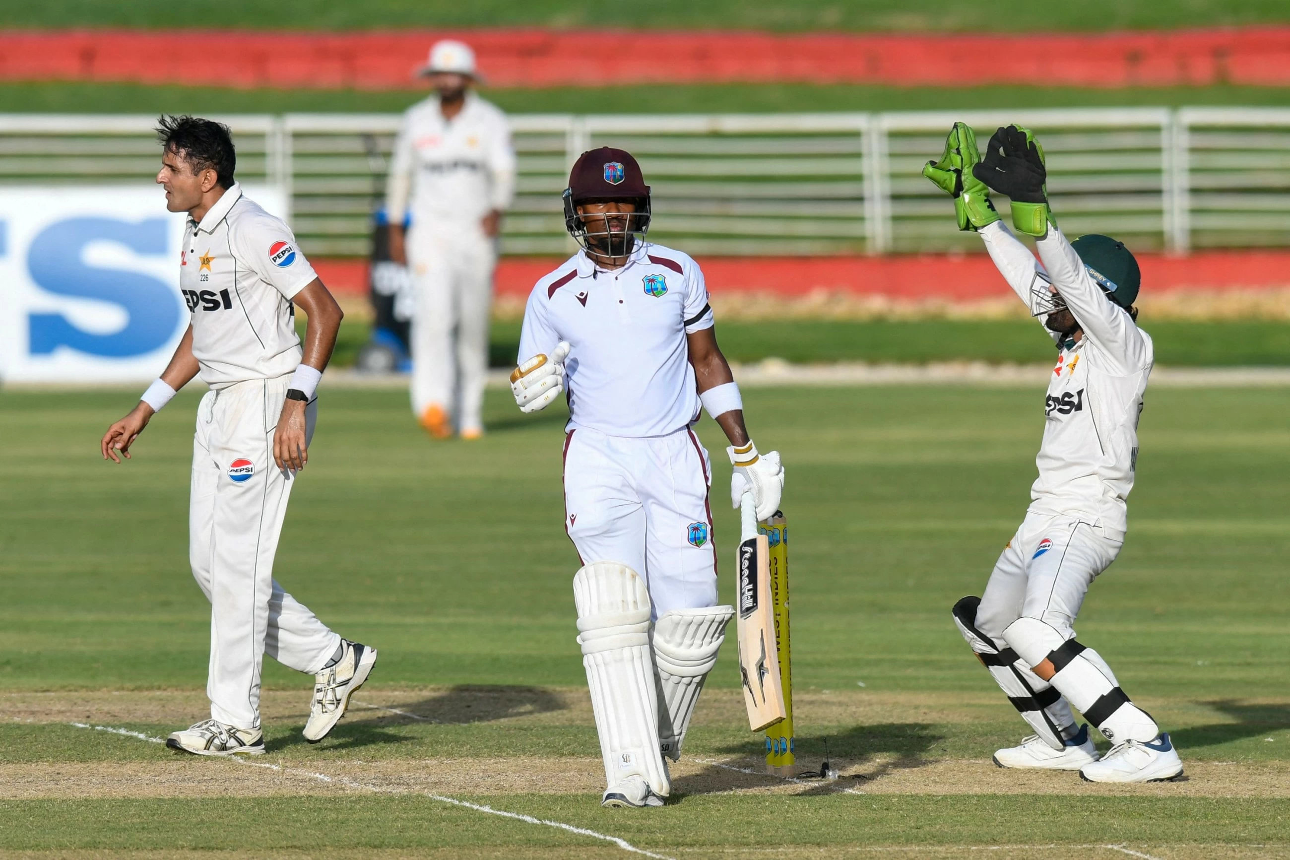 Hodge, Hope give West Indies edge in rain-impacted Pakistan Test