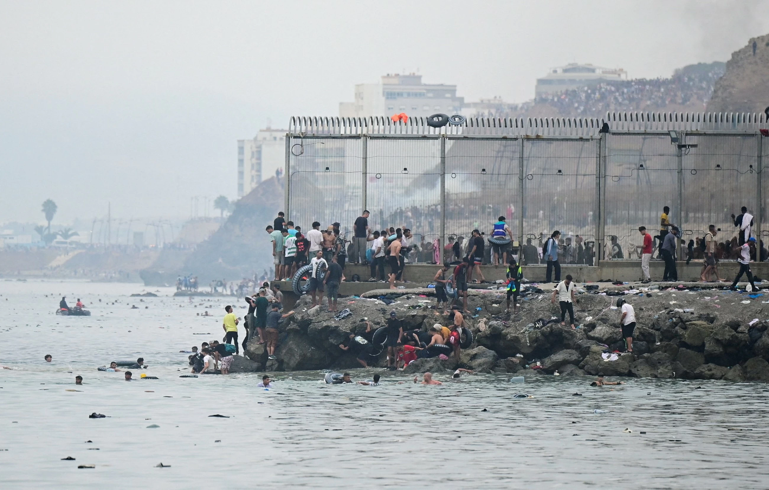 Nearly 50,000 migrants from Morocco cross into Spanish enclave of Ceuta in a single day