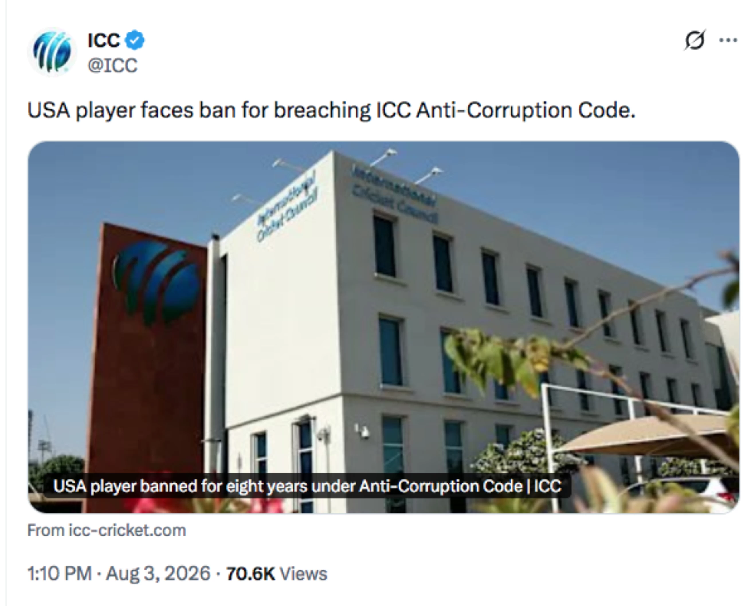 US cricketer Akhilesh Reddy gets eight-year ban for match-fixing