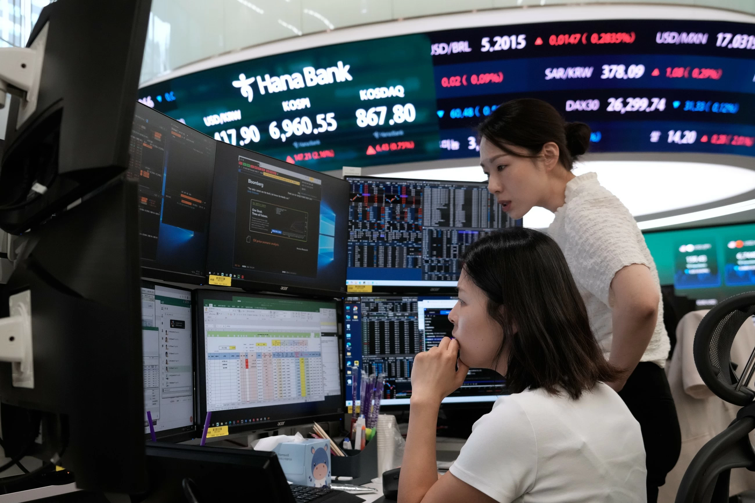 Global stocks near record highs on cooling inflation; oil gains on Iran tensions