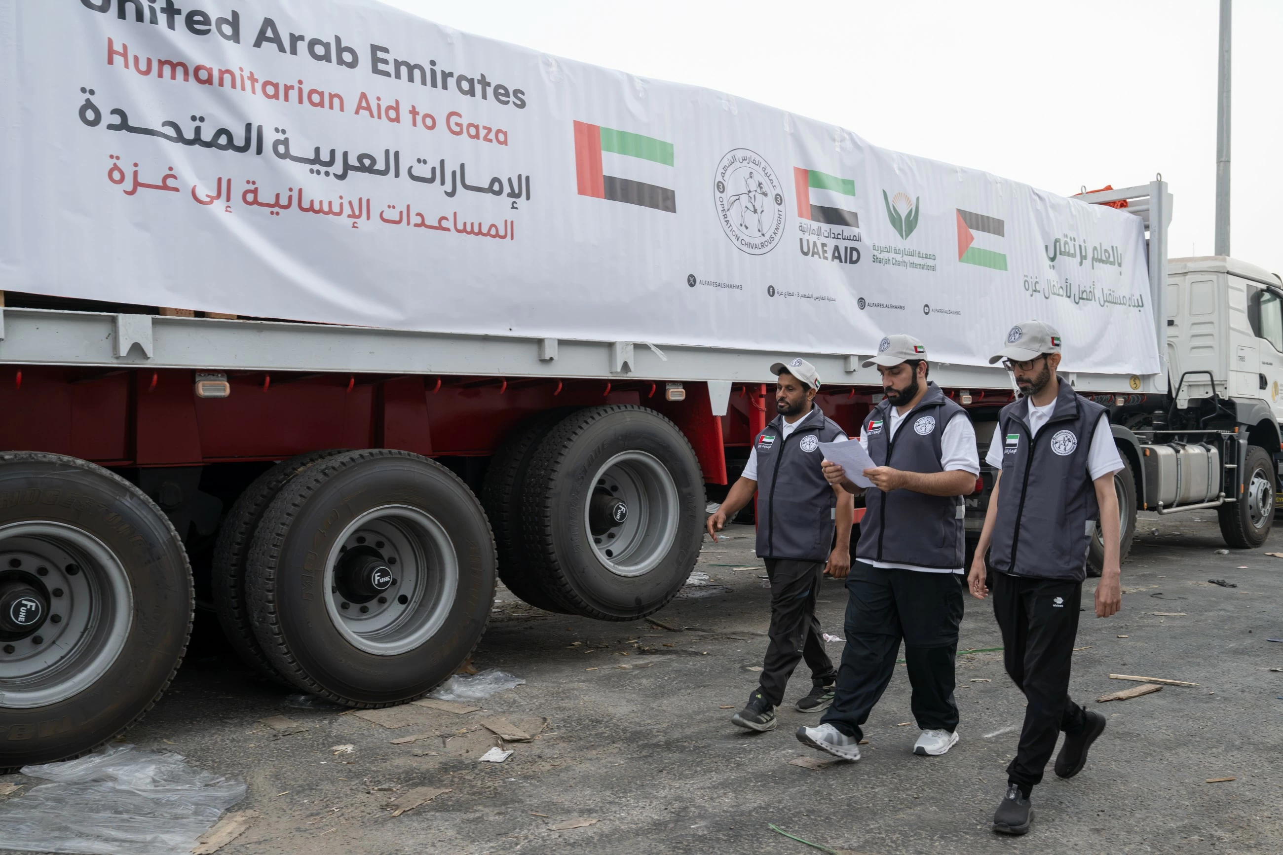 5 more UAE aid convoys carrying 903 tonnes of humanitarian assistance enter Gaza