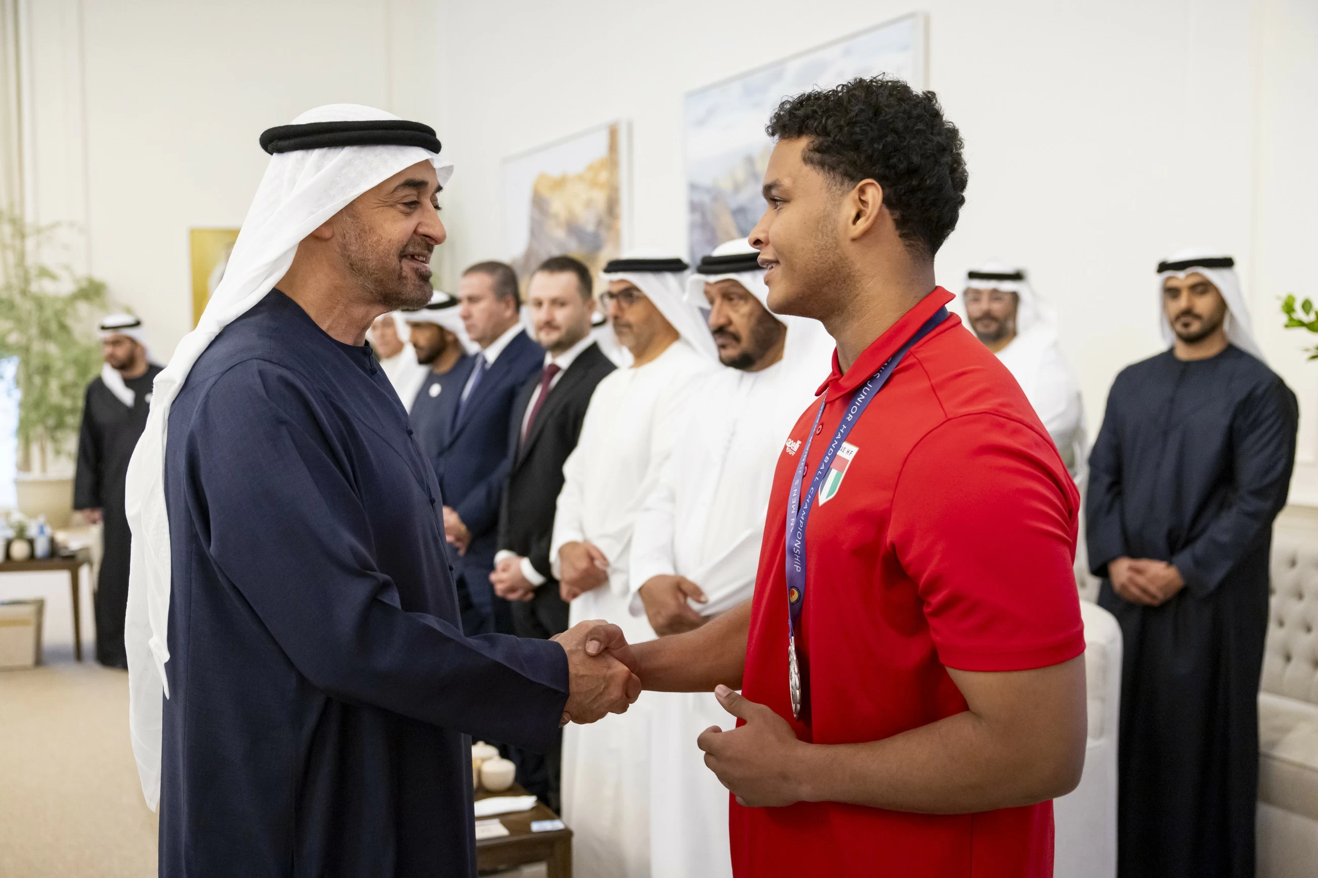 President receives UAE youth handball team following qualification for 2027 World Championship