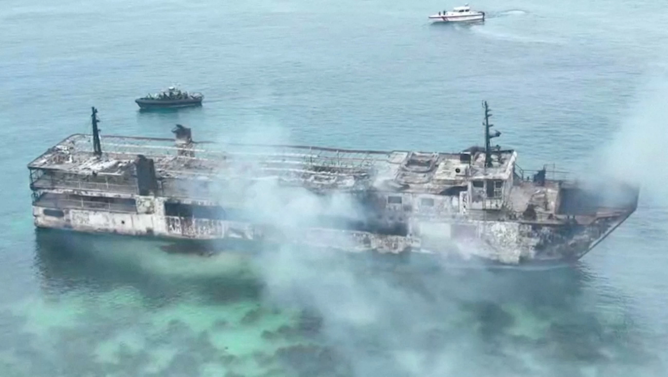 Philippine ferry fire kills 5, dozens missing