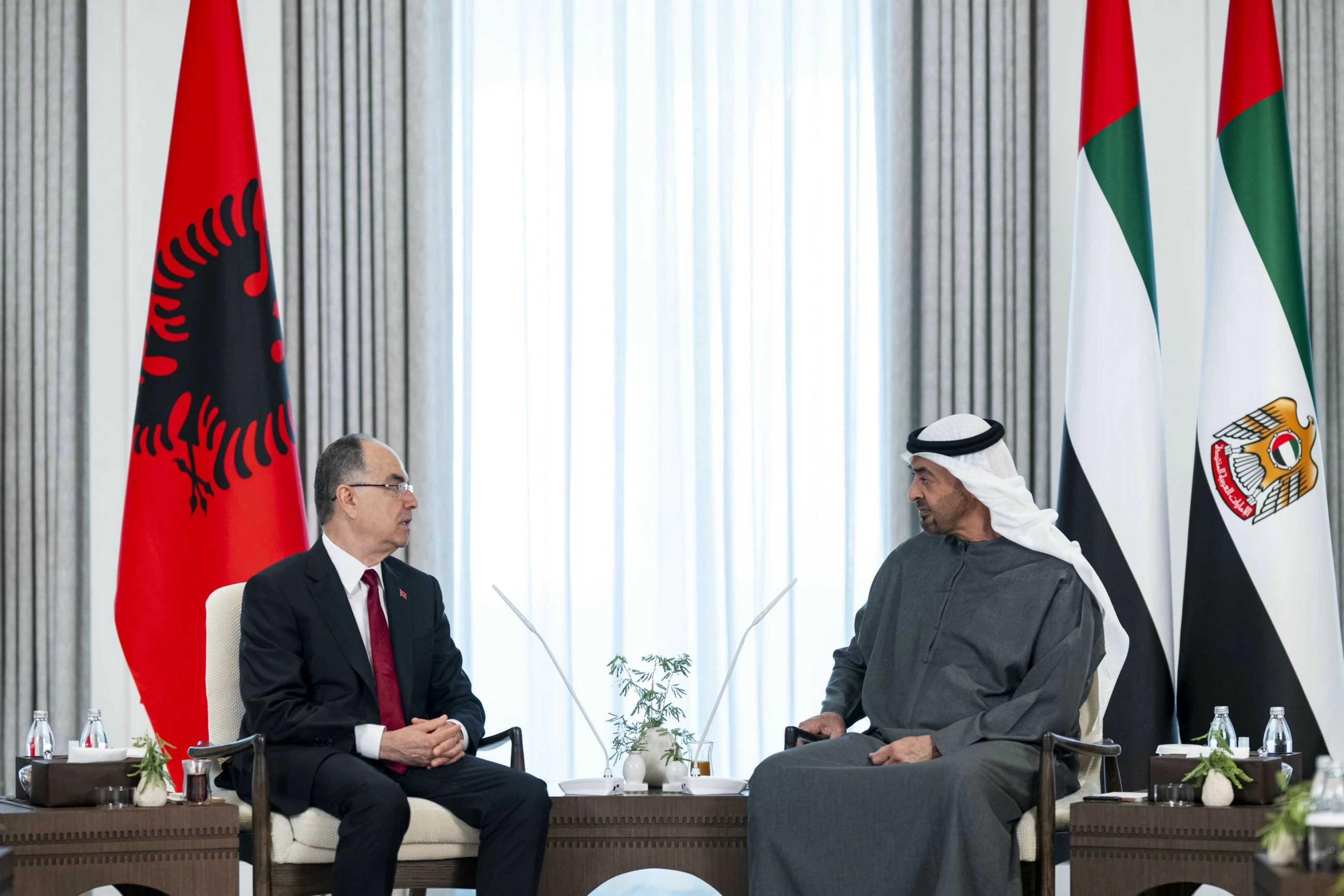 Albanian President Bajram Begaj meets UAE President Sheikh Mohamed bin Zayed in Abu Dhabi