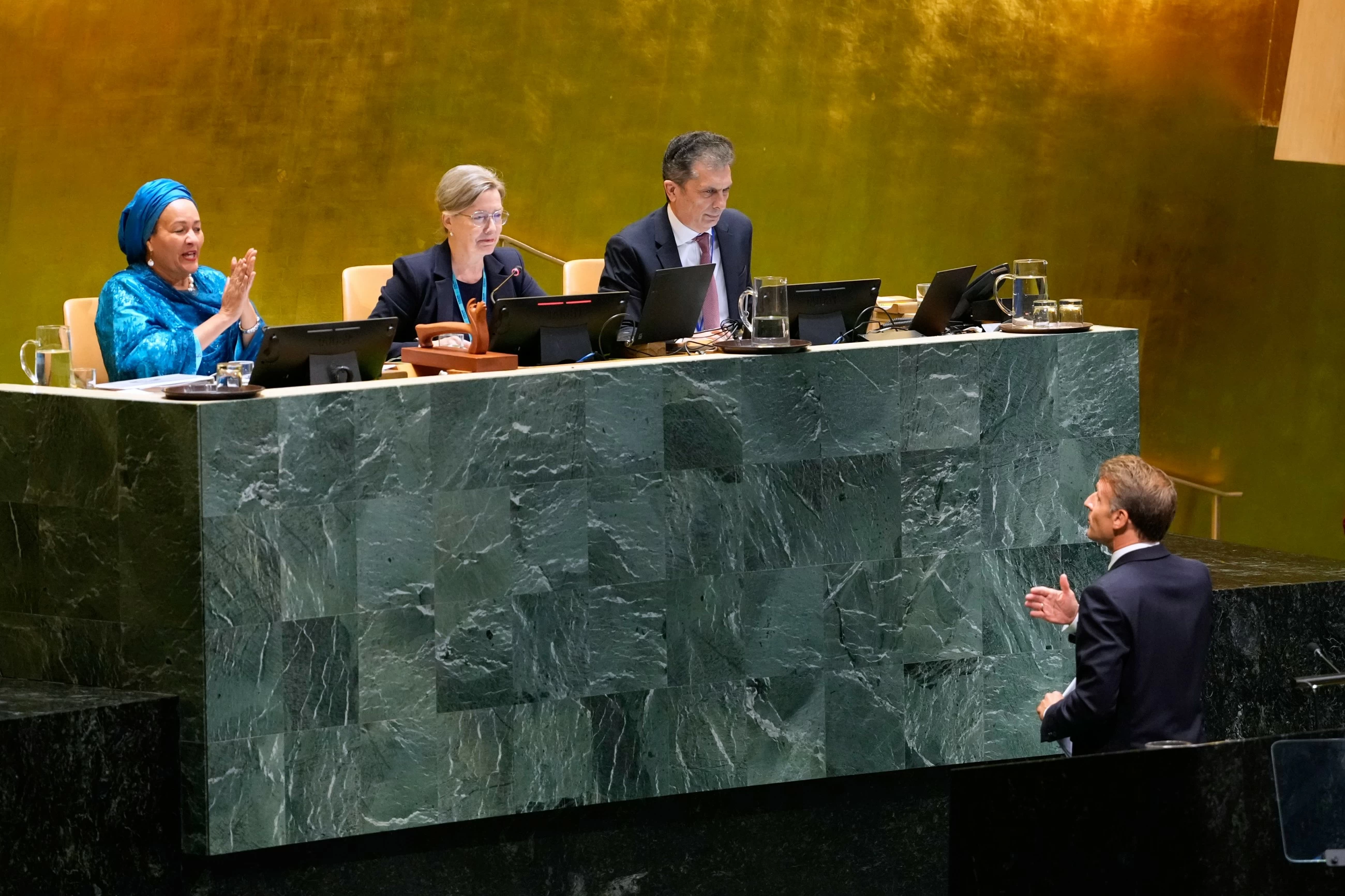 French President Macron denounces Trump's Gaza diplomacy as spectacle of shame at UN