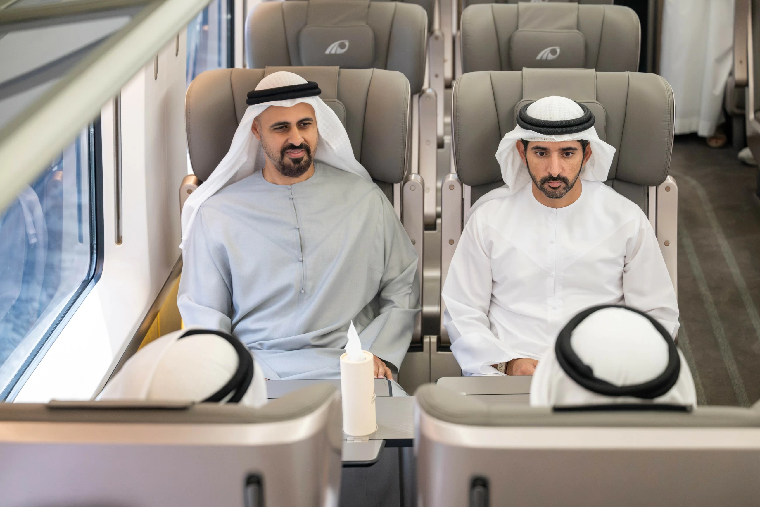 UAE President travels aboard Etihad Rail from Abu Dhabi to Dubai; Hamdan, Theyab inaugurate Dubai station