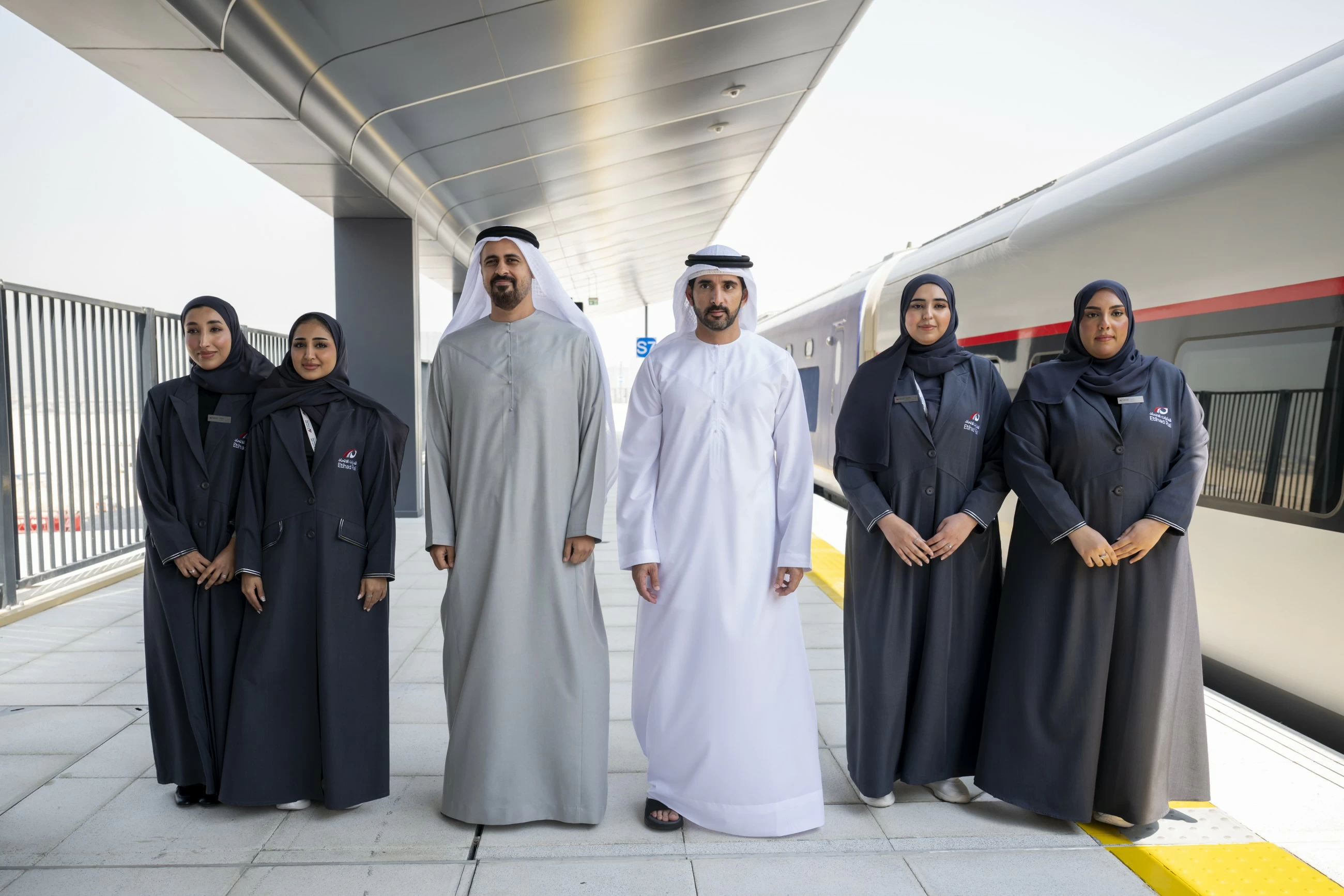UAE President travels aboard Etihad Rail from Abu Dhabi to Dubai; Hamdan, Theyab inaugurate Dubai station