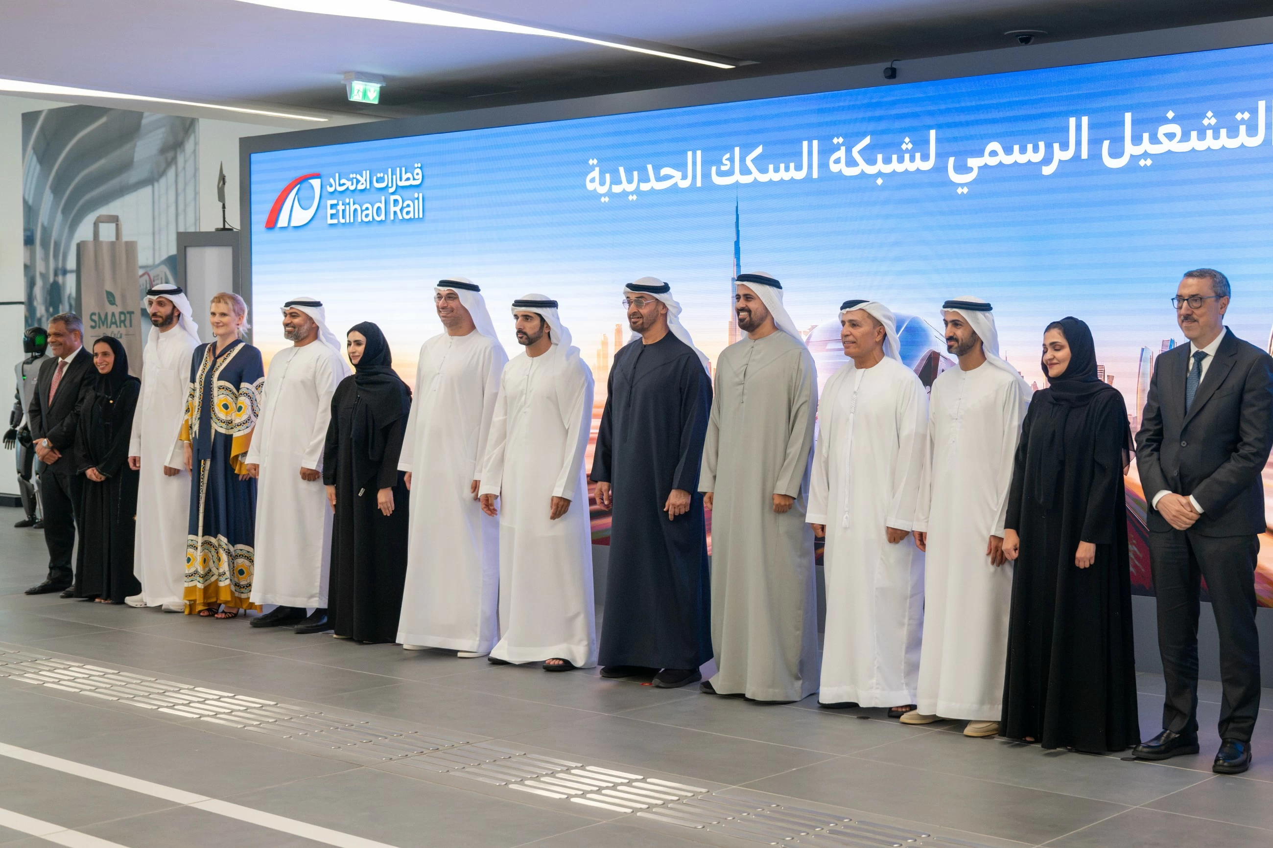 UAE President travels aboard Etihad Rail from Abu Dhabi to Dubai; Hamdan, Theyab inaugurate Dubai station