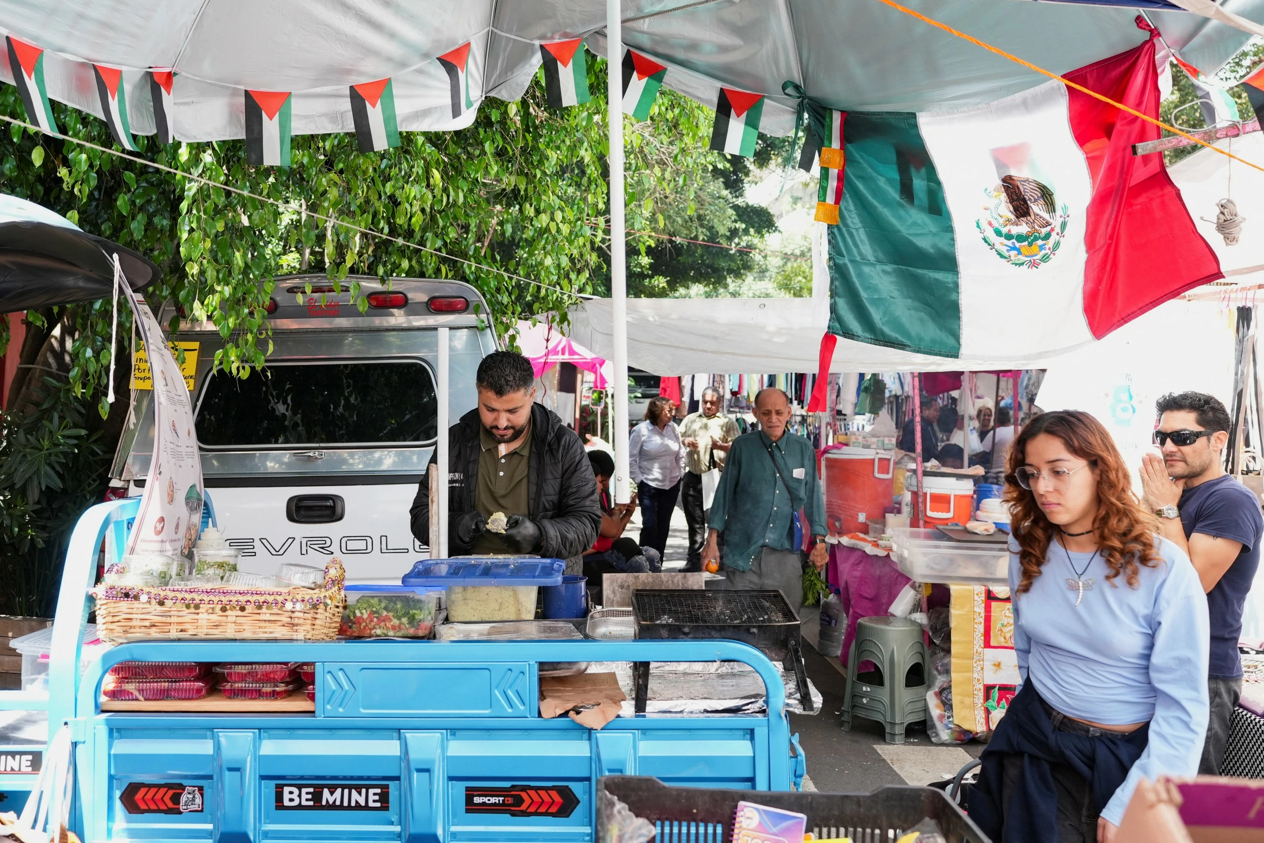 Gazans selling Palestinian food in Mexico City bond with residents