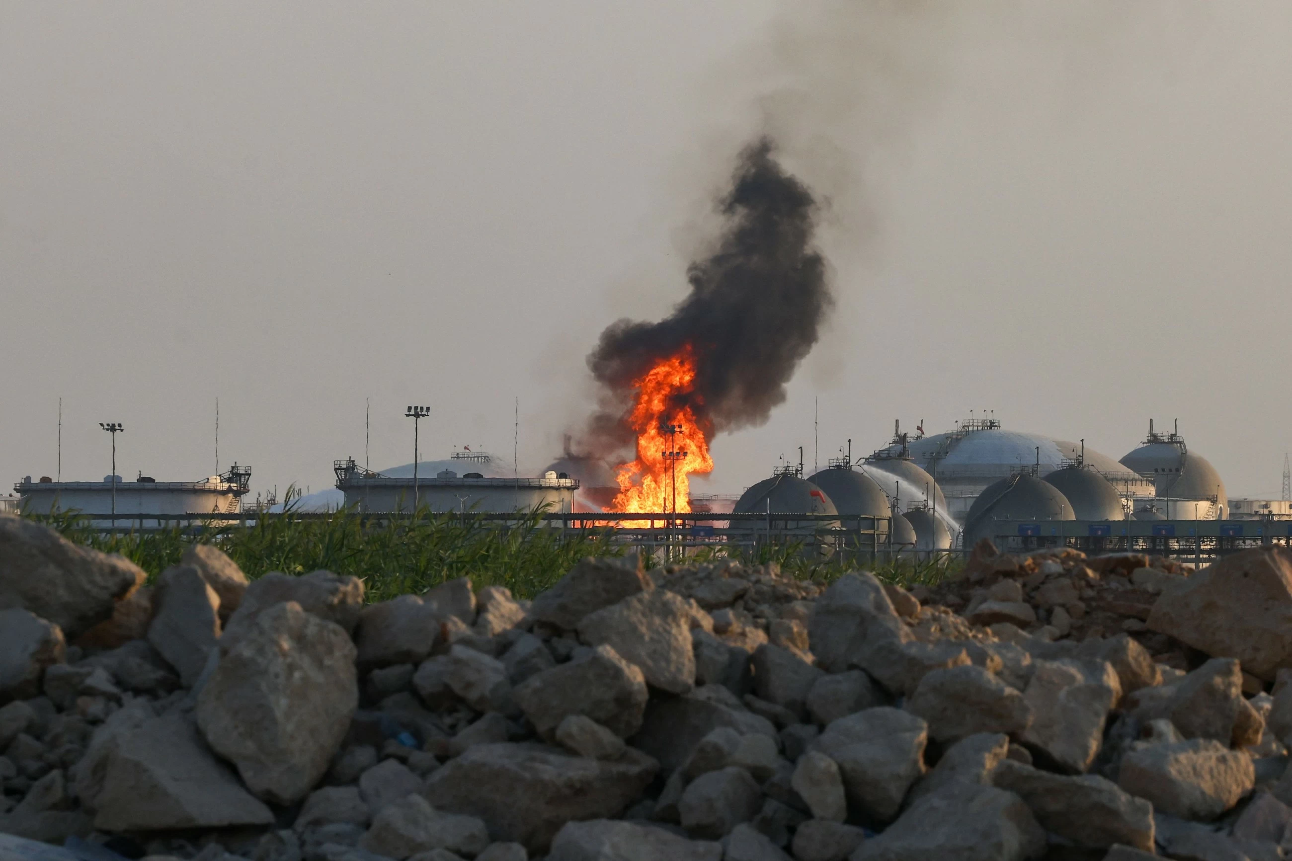 Flames seen at Aramco facility; Houthis claim attacks by Saudi