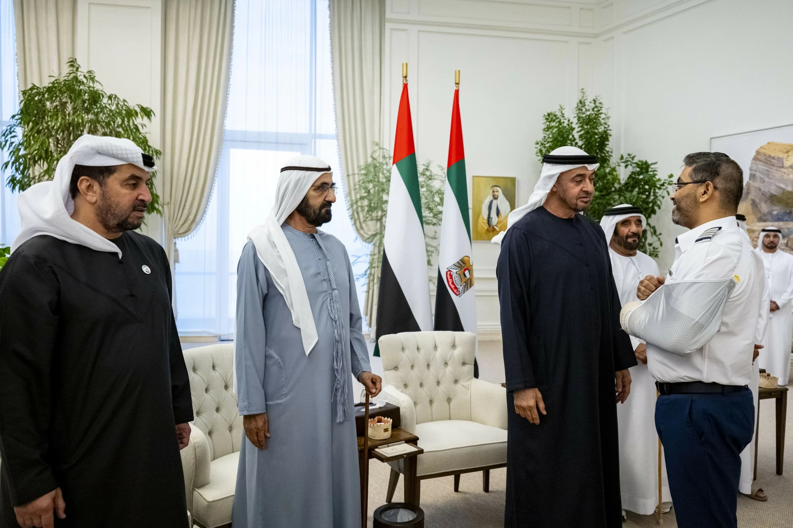 Hamdan Rashid UAE President and Vice President receive flydubai crew in...